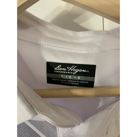 NEW BEN HOGAN PERFORMANCE , White Gray Polo SZ L NWT‎ - Picture 2 of 7